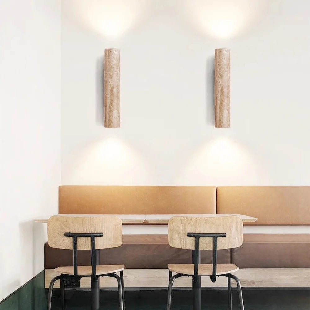 2026 Indoor Stone Wall Lamp Travertine Sconce Light Hardwired With E27 Bulb For Bedroom Living Room