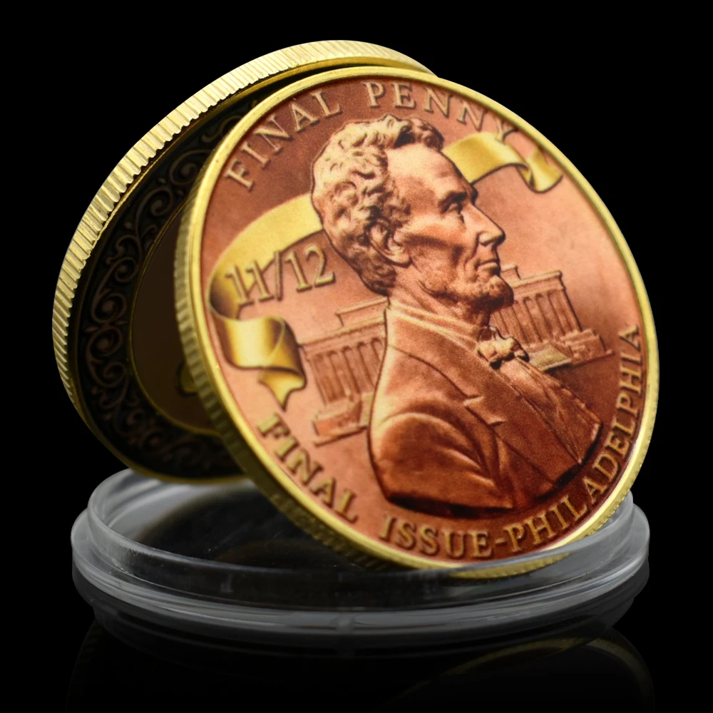 

Vintage Style Final US Penny Coin 1909-2025 Lincoln Head Commemorative Token Double Sided Engraved Metal Collection Gift