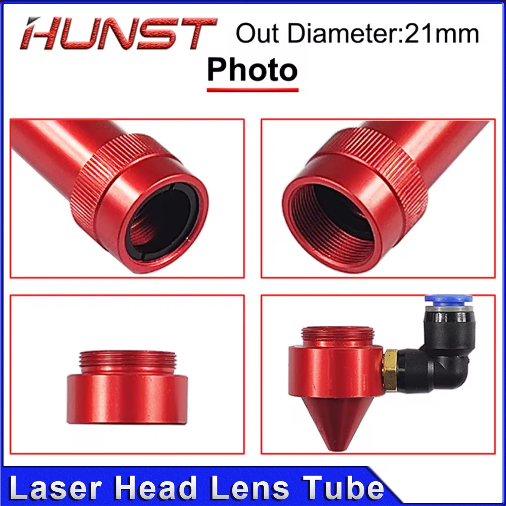 HUNST Co2 Lens Tube Outer Diameter 21mm for Lens Dia.20mm F50.8/63.5mm for Laser Cutting and Engraving Machine.