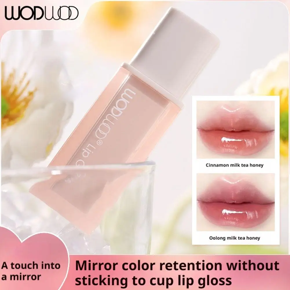 6色の小さなアイスキューブミラーリップグロス — 長持ちする輝きのあるリップグロス、学生向け、肌を明るくするヌードリップスティック