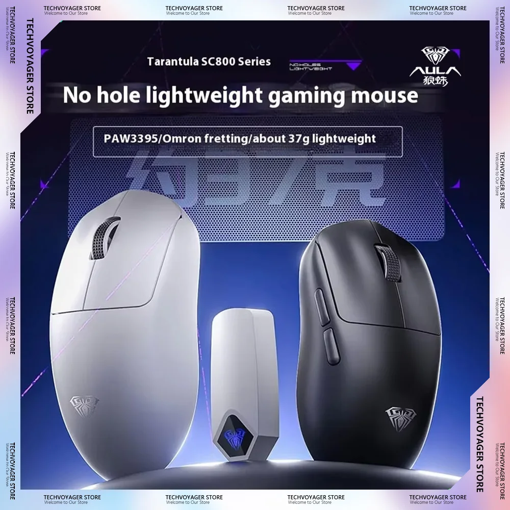 Aula SC800 Gaming Mouse 37g 8K Paw3395 Sensor Ultra Lightweight 2.4g Wireless Customized Mice PC E-Sports Gamer Accessories Gift