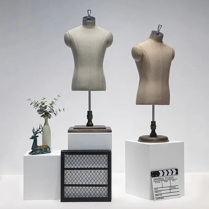 Full body platform clothing store suit store window half body display rack