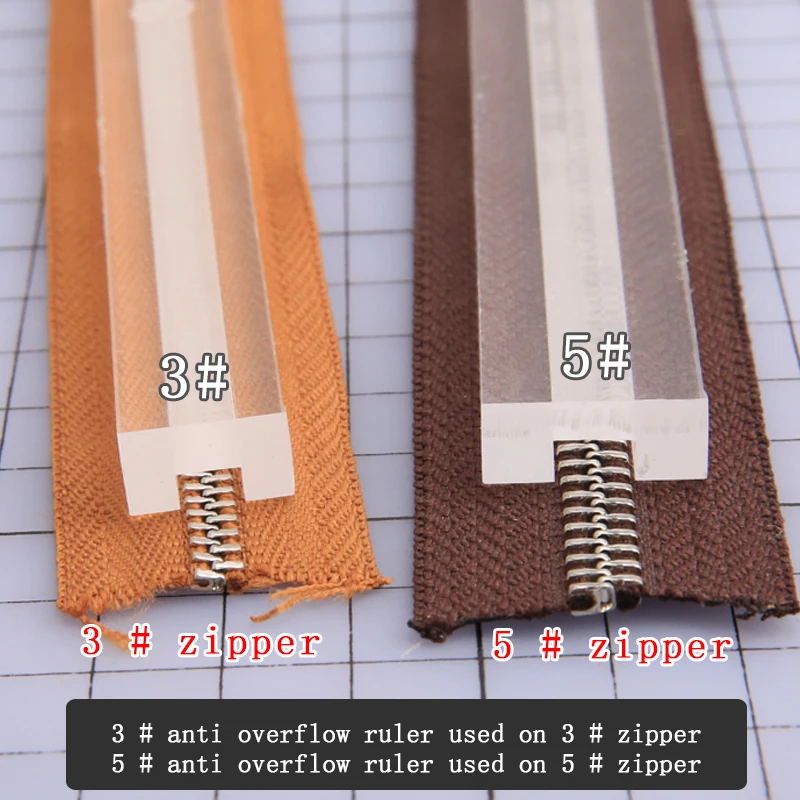 DIY Handmade Leather Tools for 3#5# Zipper Gluing Anti-overflow Ruler Acrylic Zippers Glue Tool Sewing Accessories