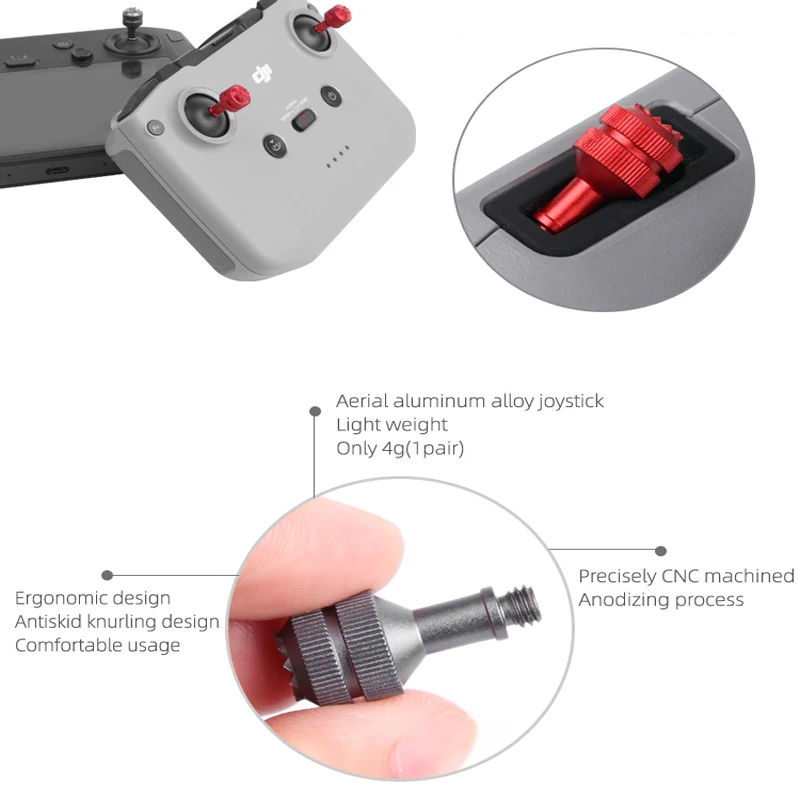 عصا التحكم المعدنية RC-N1/N2 التحكم عن بعد الإبهام الروك ل Mini 4/3pro /Mavic 3 / Air 2/Air 3 /Air 2S / Mini 2 ملحقات طائرة بدون طيار