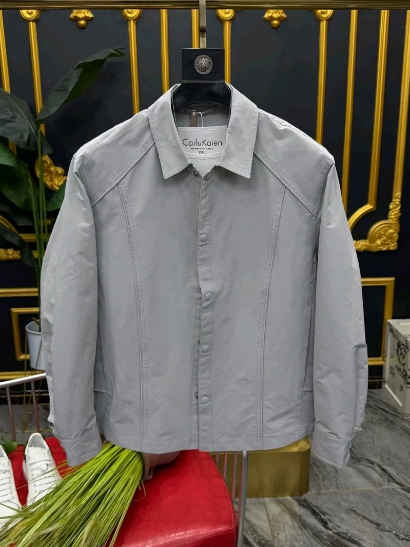 

High Quality Fashionable Men's Jacket Collared Outerwear Spring Autumn Cool Versatile Luxury Standard Fit Long Sleeve Zipper