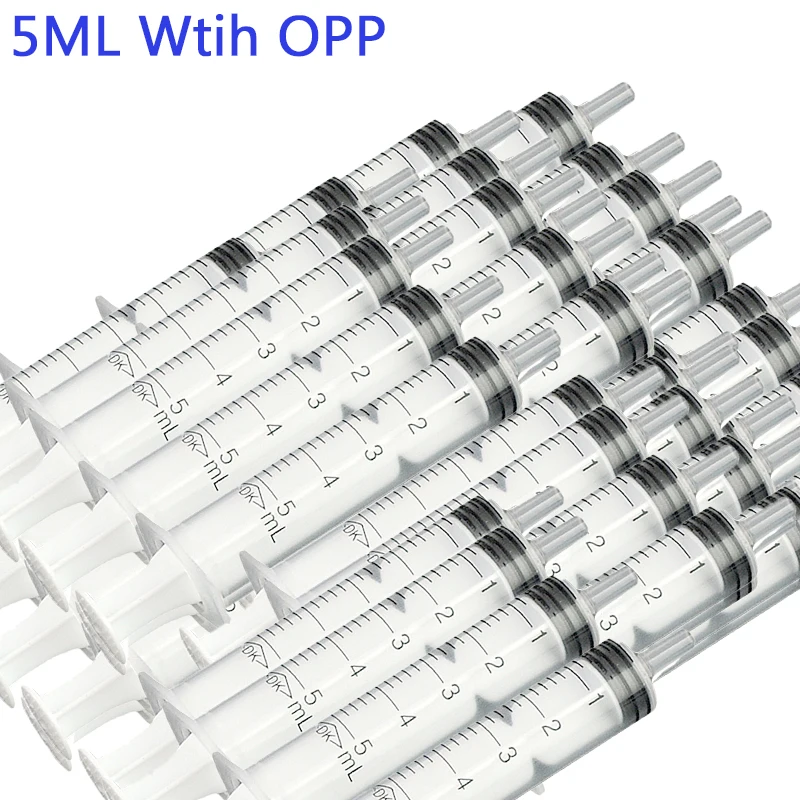 5ML Plastic Syringe Tube Without Needle With OPP Plastic Hydroponics Lab Medical Measuring Kithchen Tool Nutrient Sample Syringe