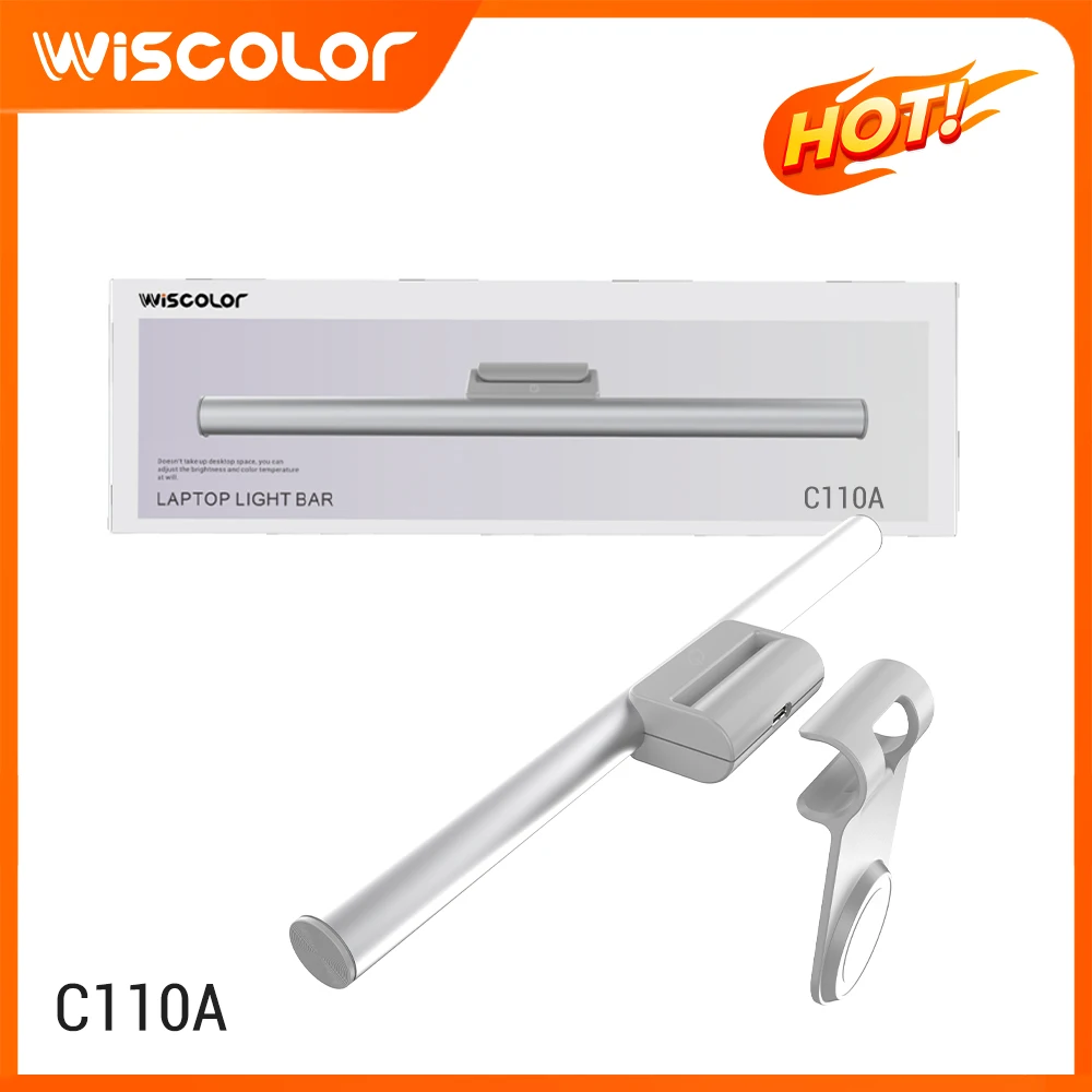Wiscolor Eye-Care Laptop Monitor Light Bar 5 Colors Temp Portable Magnetic Screen Hanging Light Stepless Dimming For Work Study