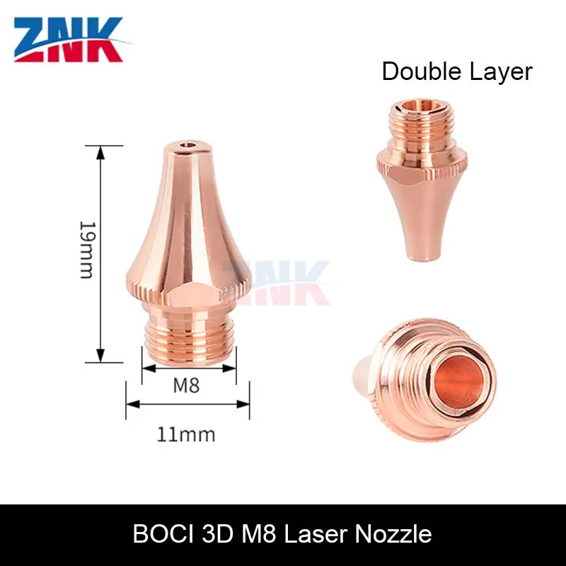 ZNK 10pcs Black Diamond Beveled 3D Laser Nozzle M8 High Power Pipe Cutting Machine Accessory for BOCI Fiber Cutting Head