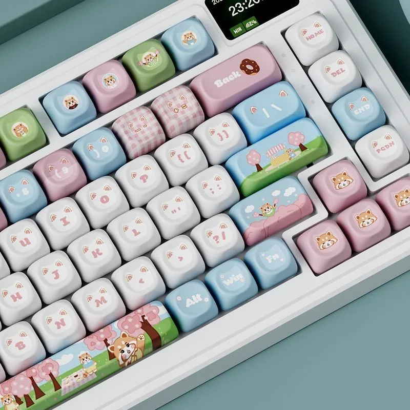 Panda Cute Keycaps 135 Keys Kawaii Dye Subbed Pbt Custom Keycaps Mx Stem Gaming Mechanical Keyboards DIY Keycap Customizada