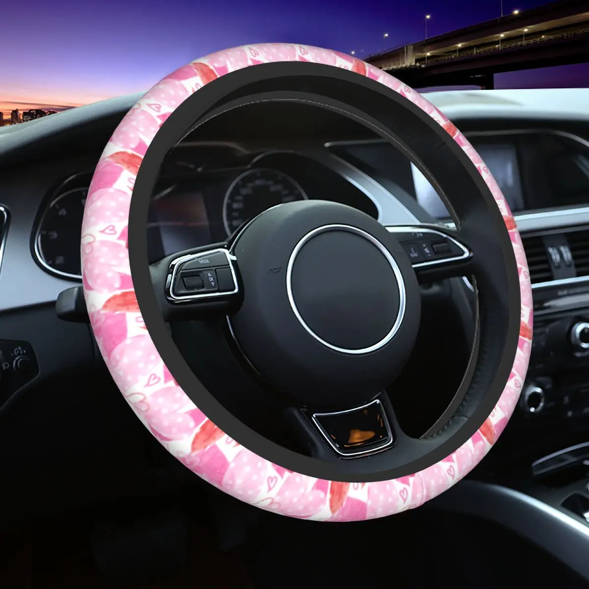 

38cm Car Steering Wheel Cover Watercolor Love Universal Watercolors Car-styling Fashion Car Accessories
