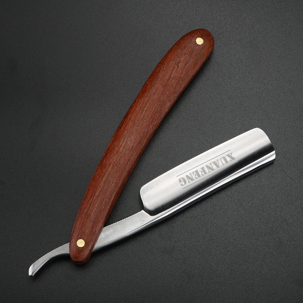 XUAN FENG Rosewood Handle Folding Razor 9cr18 Steel High Hardness Sharp Straight Razor Men's Razor