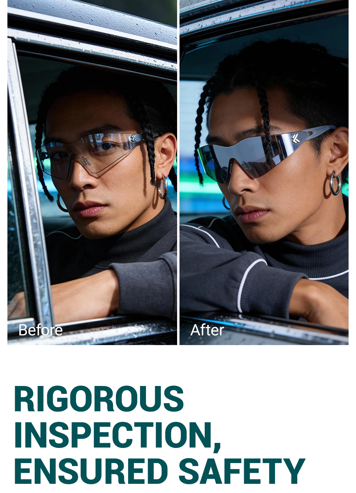 Kapvoe Fahrradbrille, photochrome Sonnenbrille, UV400, für Damen, Outdoor-Sport, Wandern, Laufen, leicht, MTB, Fahrrad, Baseball, Brillen – Detail 15