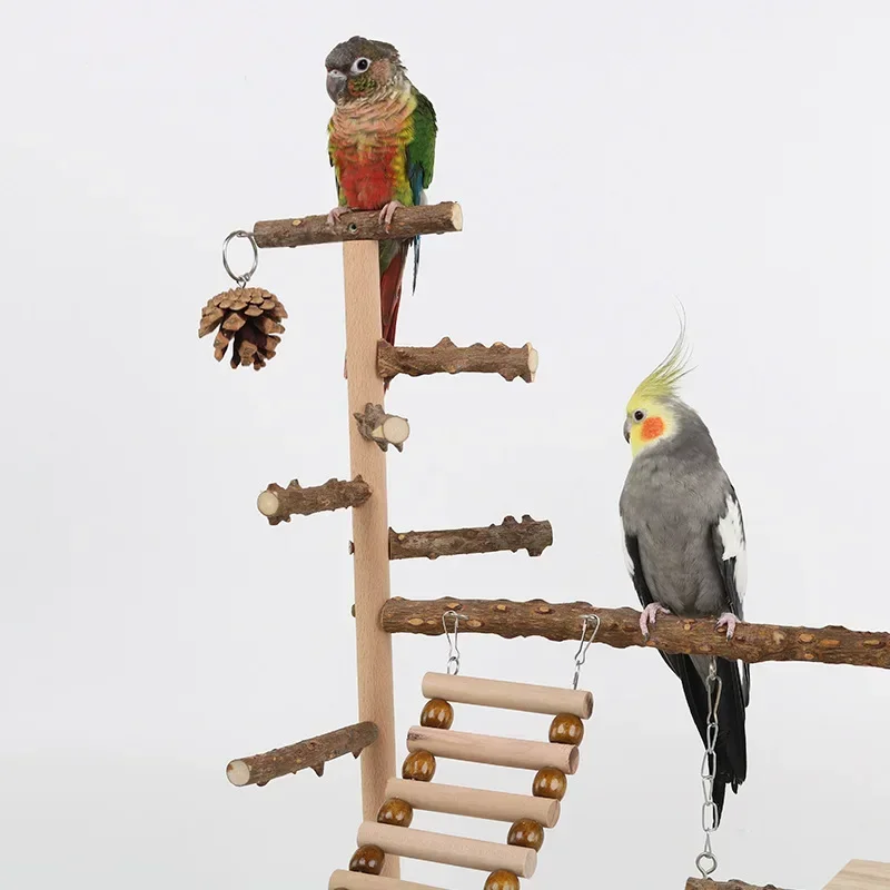 Pepper wood parrot platform, parrot climbing net, climbing training station, climbing ladder, swing bird toy suspension bridge