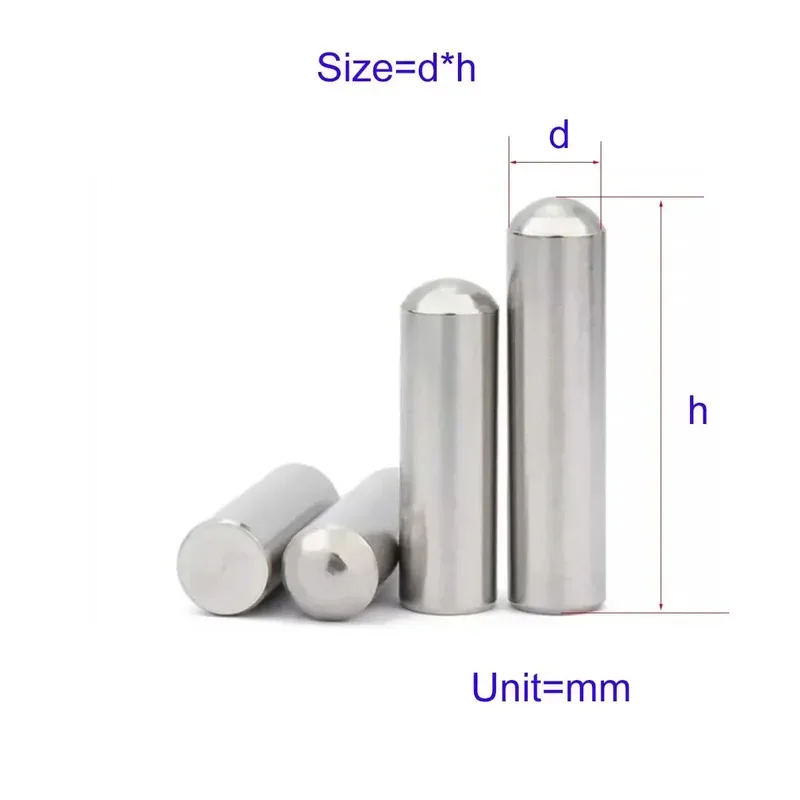 

Solid Pin With Cylindrical Head 304 Stainless Steel Diameter 1/1.5/2/2.5/3/4/5/6