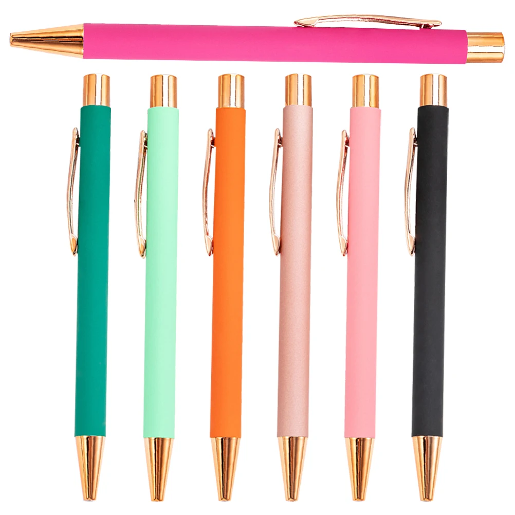

7 Pcs Ballpoint Pen Nice Retractable Pens School Metal Ink for Writing Nurse Student