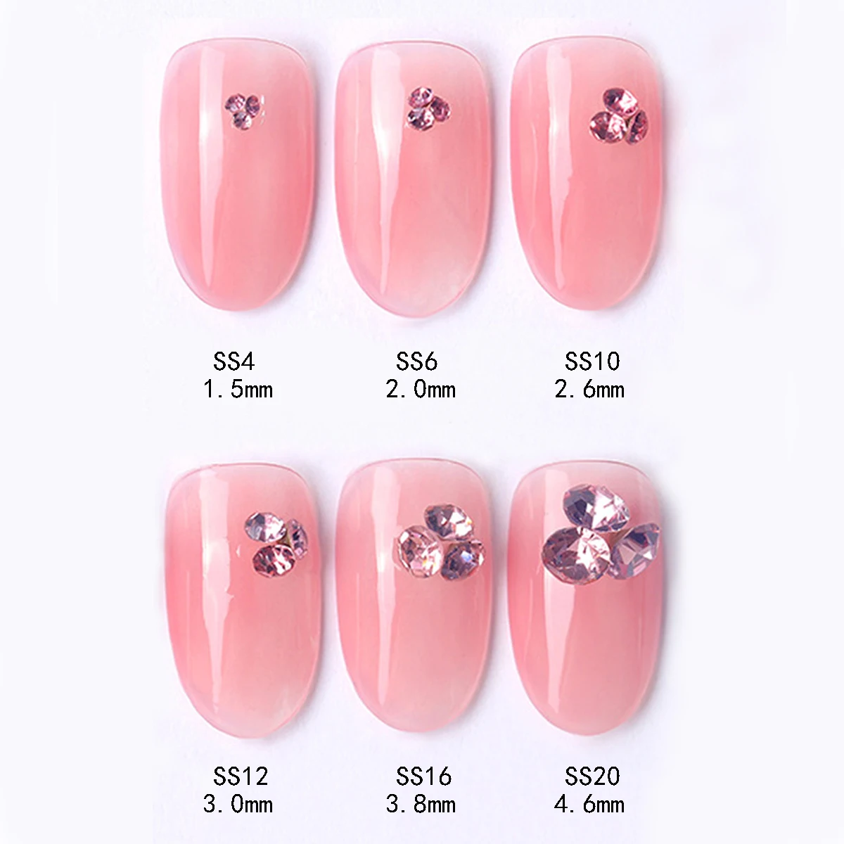 1 صندوق ياباني ins الرياح مسمار طرف الحفر السفلي حجم شفاف مختلط ملحقات الأظافر لتقوم بها بنفسك كومة الحفر مسمار الديكور #5