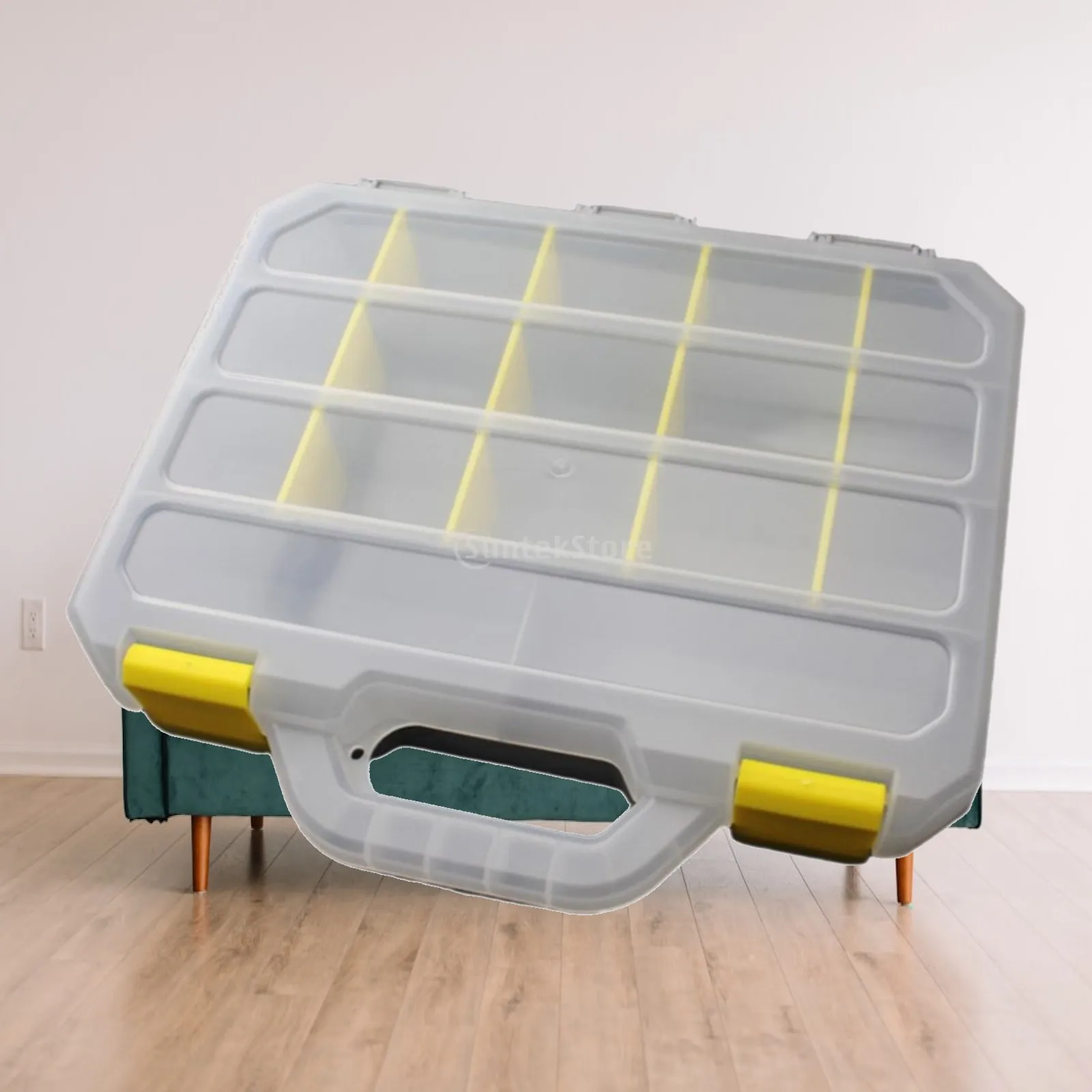 Hardware Organizer Holder with Handle Small Parts Storage Box Removable Compartments for Crafts Screws Office Use