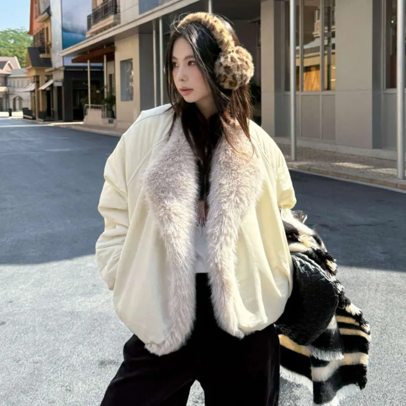 

Street Style Relaxed Warm Flight Suit Cotton Jacket For Women's Fashionable Personality Trend Winter Comfortable Cotton Clothing