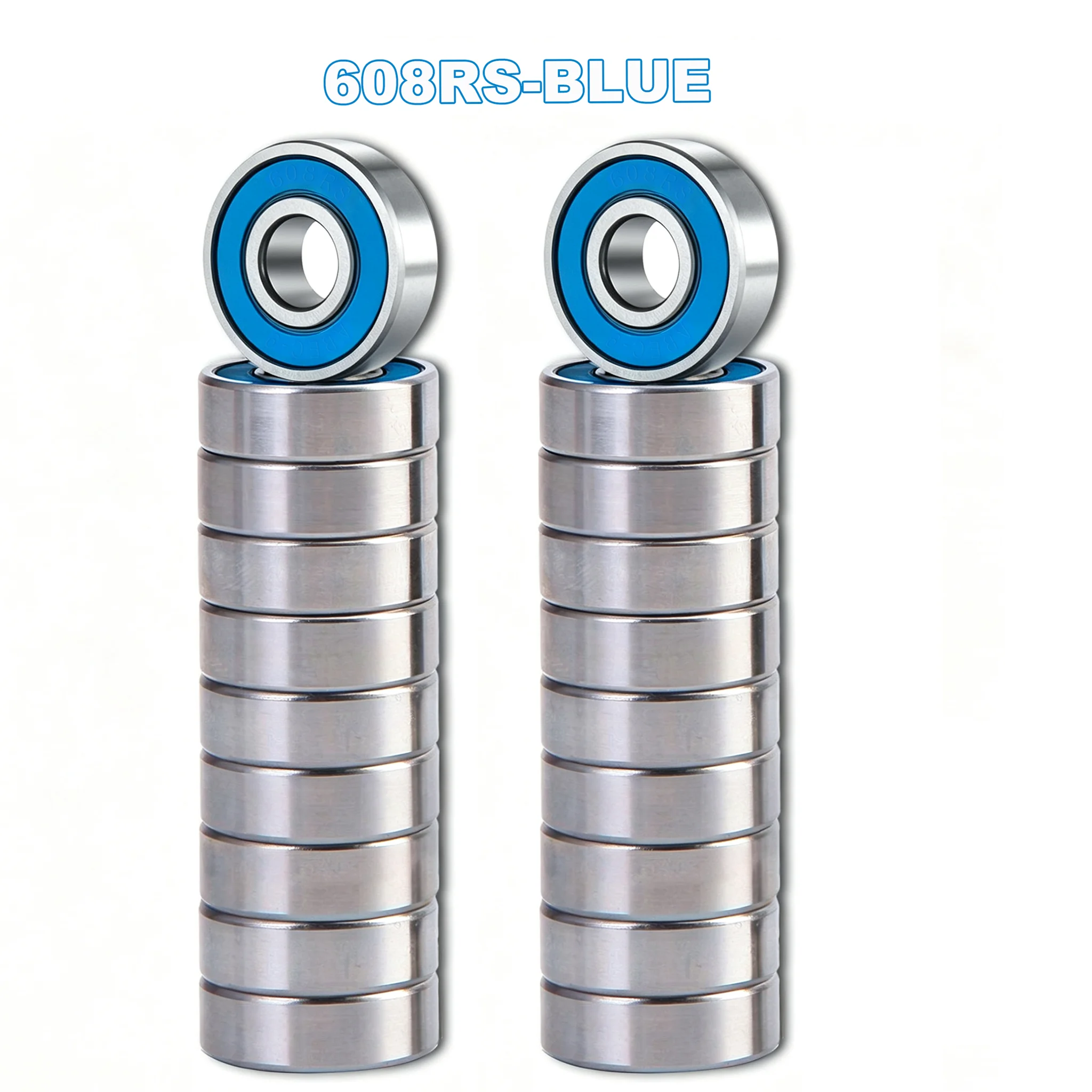 20Pcs 608RS Ball Bearings – Bearing Steel and Double Rubber Sealed Miniature Deep Groove Ball Bearings (8x22x7mm) (608RS)