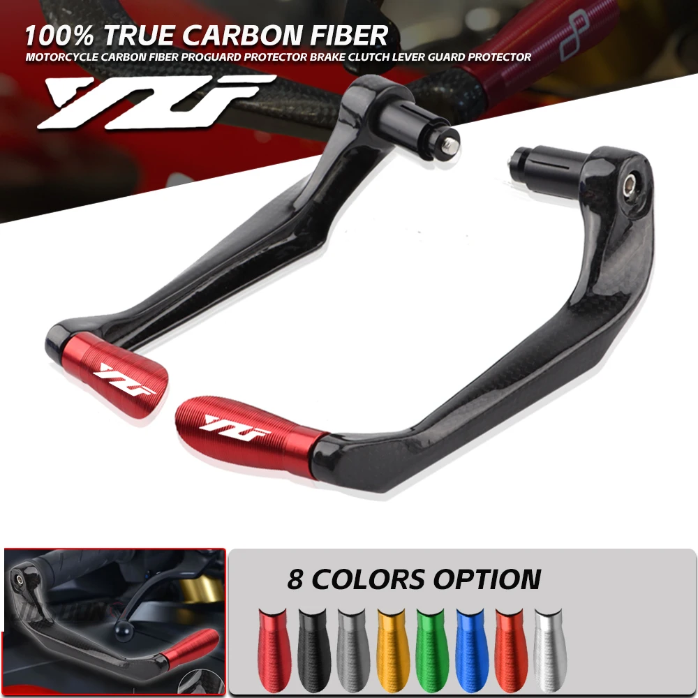 

7/8" 22mm Real Carbon Fiber Handlebar Brake Clutch Levers Protector Guard For YAMAHA YZF R1 R3 R6 R15 R25 R125 600R YZF-R1