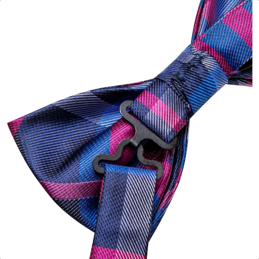 Dubulle Papillon da uomo Paisley floreale da uomo con papillon e set di spille da bavero Gemelli quadrati da taschino da matrimonio