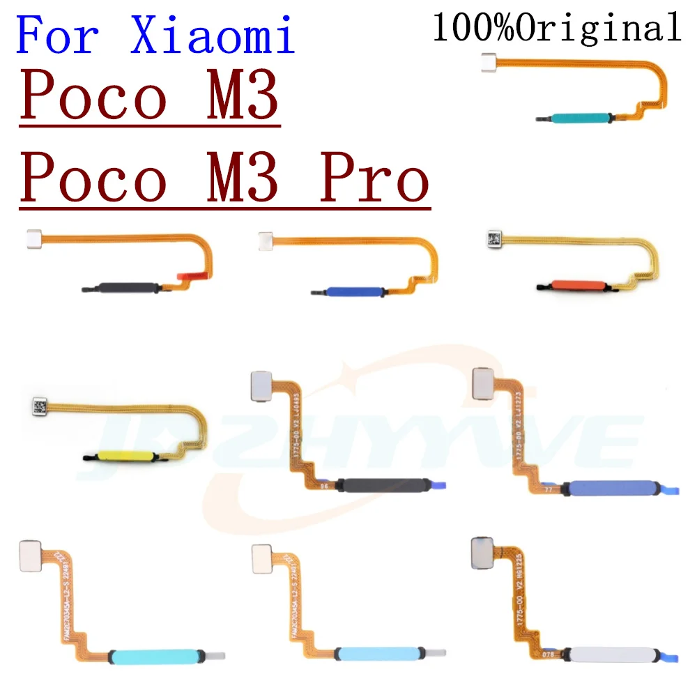 For Xiaomi Poco M3 Pro M3pro 5G Home Button Back Touch ID Scanner Fingerprint Sensor Flex Cable Phone Parts