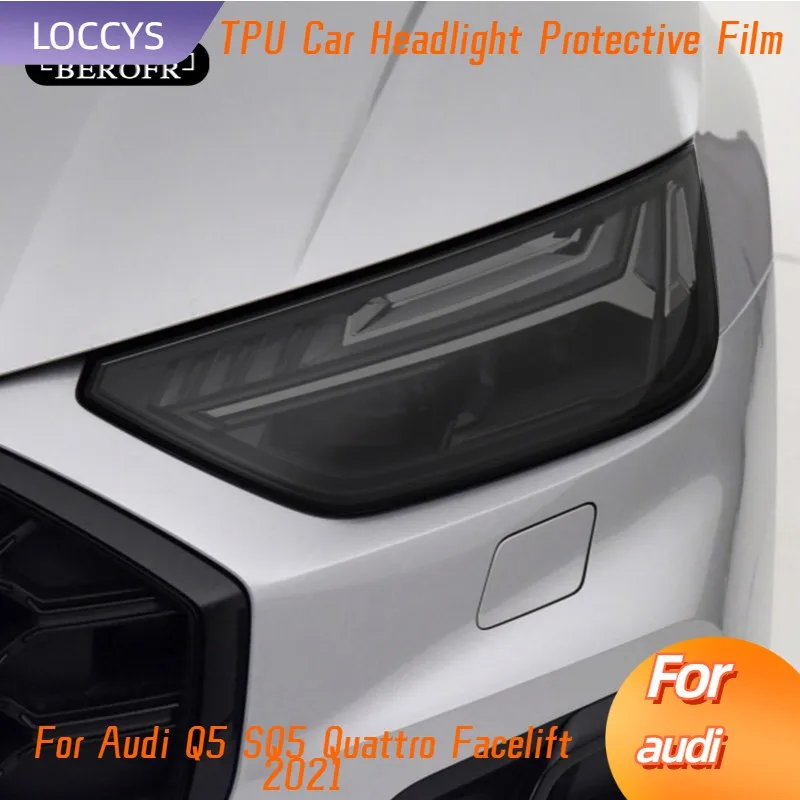 

For Audi Q5 SQ5 Quattro Facelift 2021 Car Headlight Tint Smoked Black Protective Film Transparent TPU Sticker Accessories