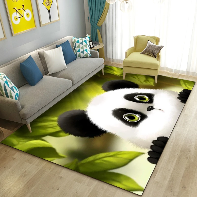 3D Cartoon Cute Panda Area Rug,Carpet Rug for Living Room Bedroom Sofa Doormat Kitchen Decoration,Kids Play Non-slip Floor Mat