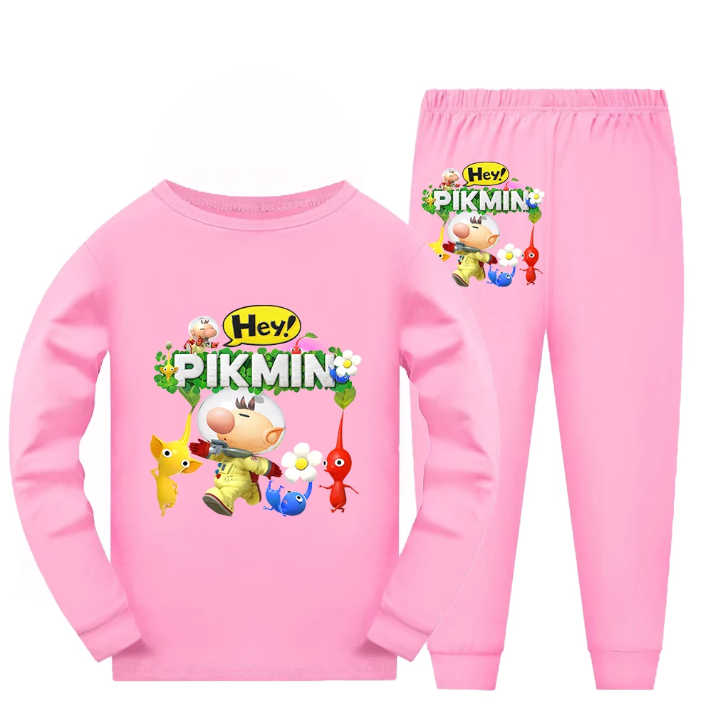 أطقم بيجامات للأولاد من Pikmin Wiki بدلة بيجامات قطنية للفتيات بأكمام طويلة للربيع ملابس أطفال ملابس نوم للأطفال من سن 2 إلى 16 سنة