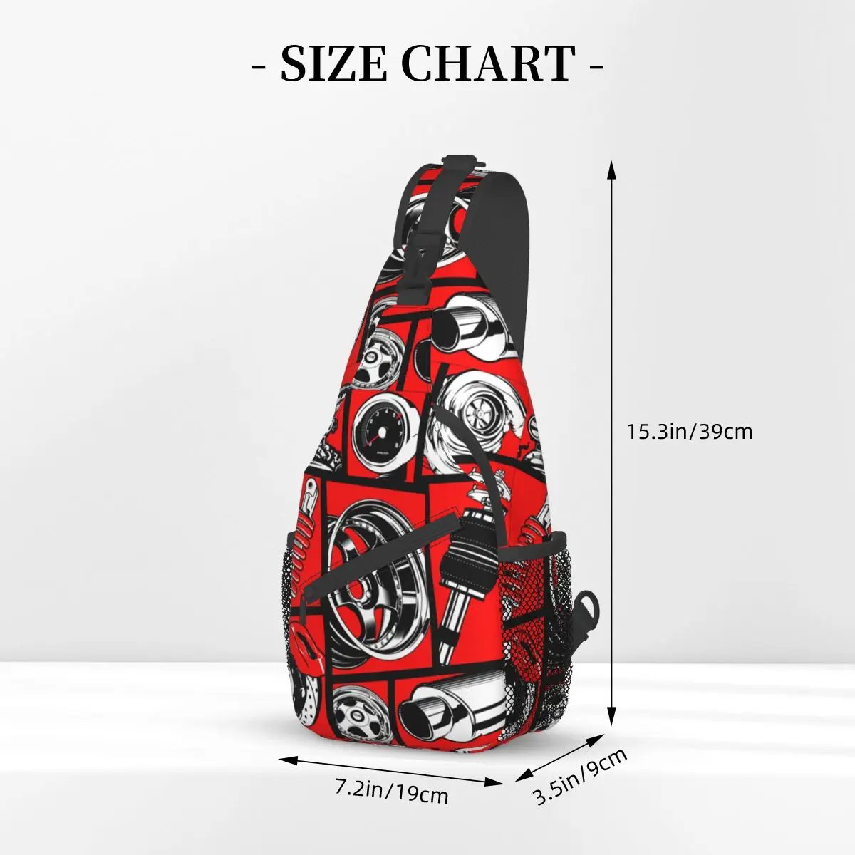 Car Culture Crossbody Sling Bag Pattern Chest Bag Shoulder Backpack Daypack for Hiking Travel Travel Bag