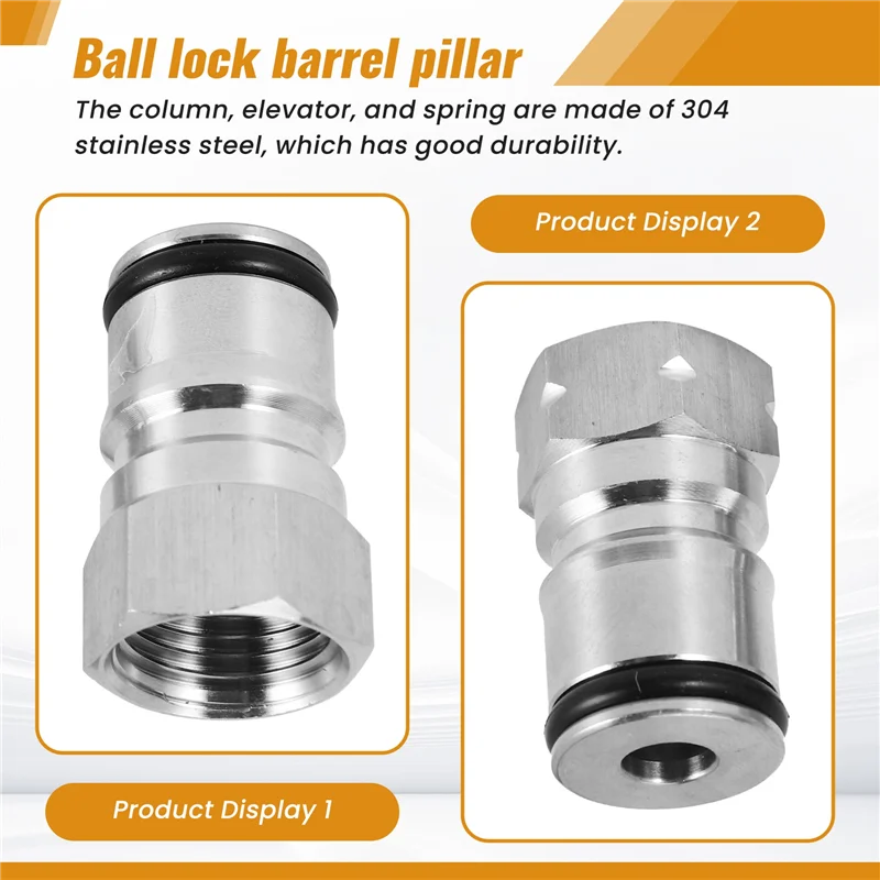 

Best Of 2025-2 Pairs Cornelius Type Ball Lock Keg Posts,Stainless Steel Poppets And Springs,Poppet Female Thread Gas + Liquid