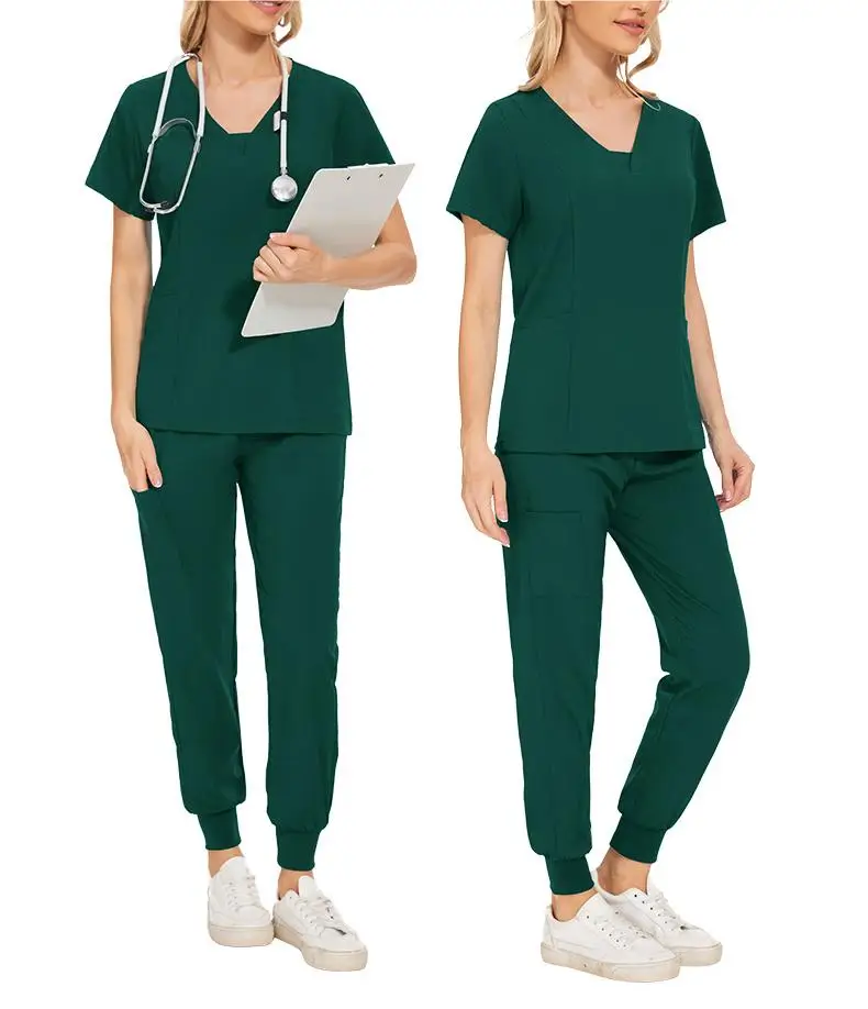 Médico Scrubs Enfermeira Uniformes para Homens e Mulheres, Jaleco, Uniforme Médico, Plus Size Outwear, Conjunto de salão de beleza, Cirurgia Top e Calças