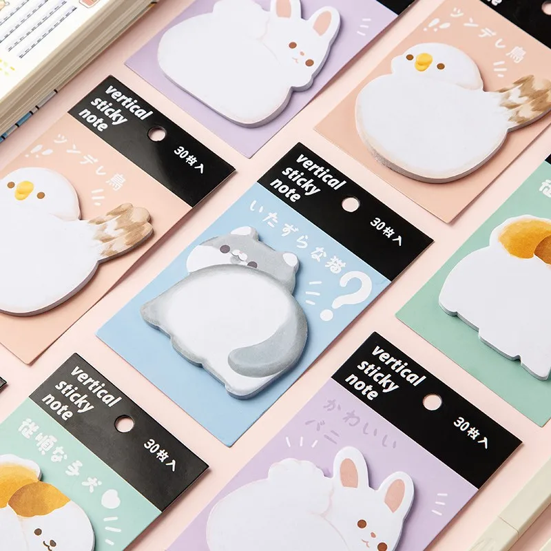 60 fogli Sticky Notes simpatico cartone animato colorato Memo Pad Ins cancelleria Kawaii Tabs Posted Its Memo Message Paper School Supplies