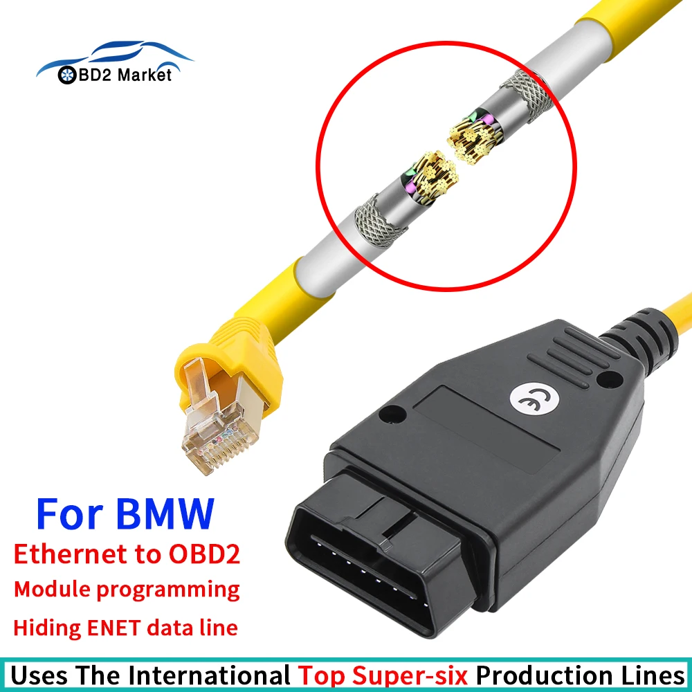 ESYS ENET Cable For BMW F-series ICOM NEXT Module Diagnostic Cable Ethernet to Data OBD2 Coding Hidden Data Tool Scanner V50.3