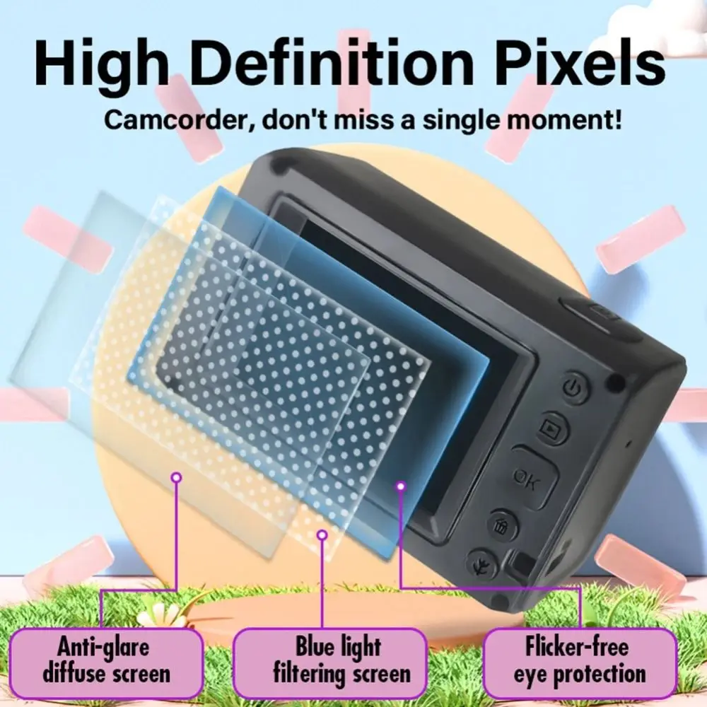 Mini camera voor kinderen, kleine spiegelreflexcamera, speelgoed, digitale minicamera voor kinderen, selfie camera voor kinderen, HD camera voor kinderen, speelgoed, cadeau's