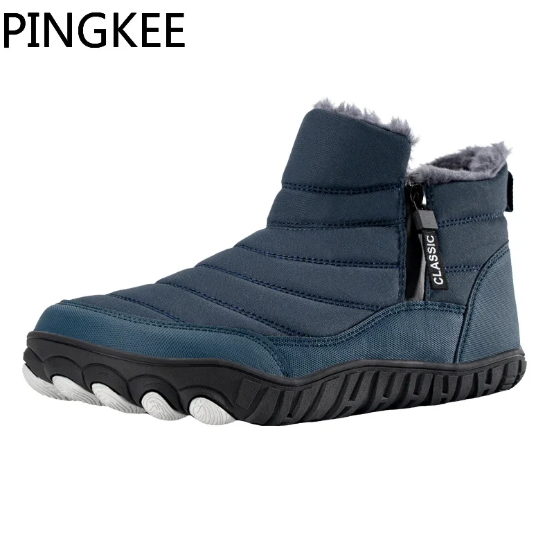 PINGKEE VENOCON Wide ToeBox Feet Barefoot Athletic Leather Shoes Men Women Winter Thermal Snow Boots Sneakers Footwear Man Woman