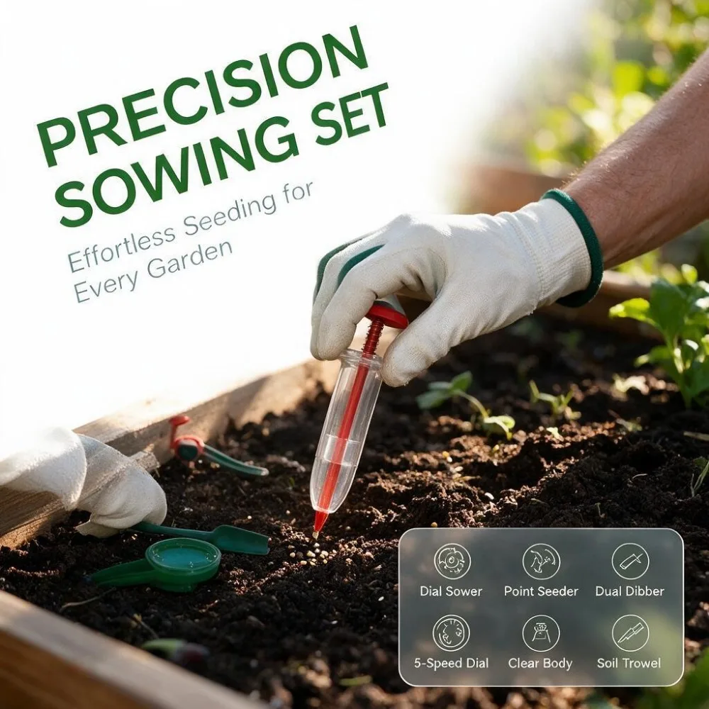 6Pcs Adjustable Gardening Seed Planter Handheld Flower and Plant Sowing Tool Mini Seeder Manual Seeder Small Seeder