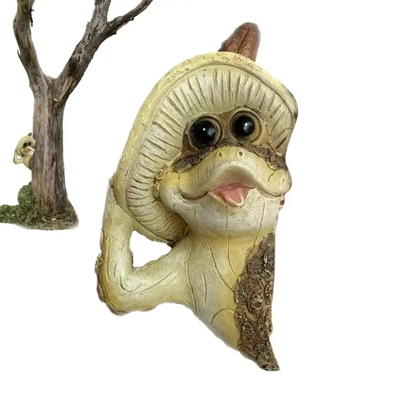 Garden Frog Statue Tree Decor Figurine Ornament Outdoor Tree Decor Peeking Frog Sculpture Resin Figurine Ornament For Patio Yard