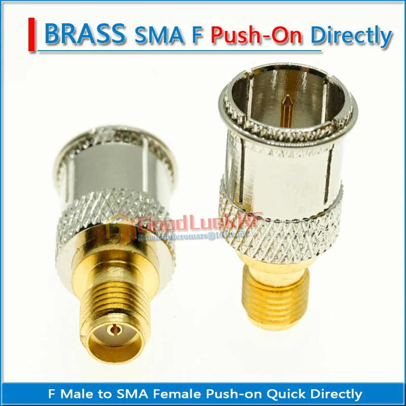 F To SMA Connector Socket F Male Jack to SMA Female Plug F - SMA Push-On Quick Directly Brass Straight Coaxial RF Adapters