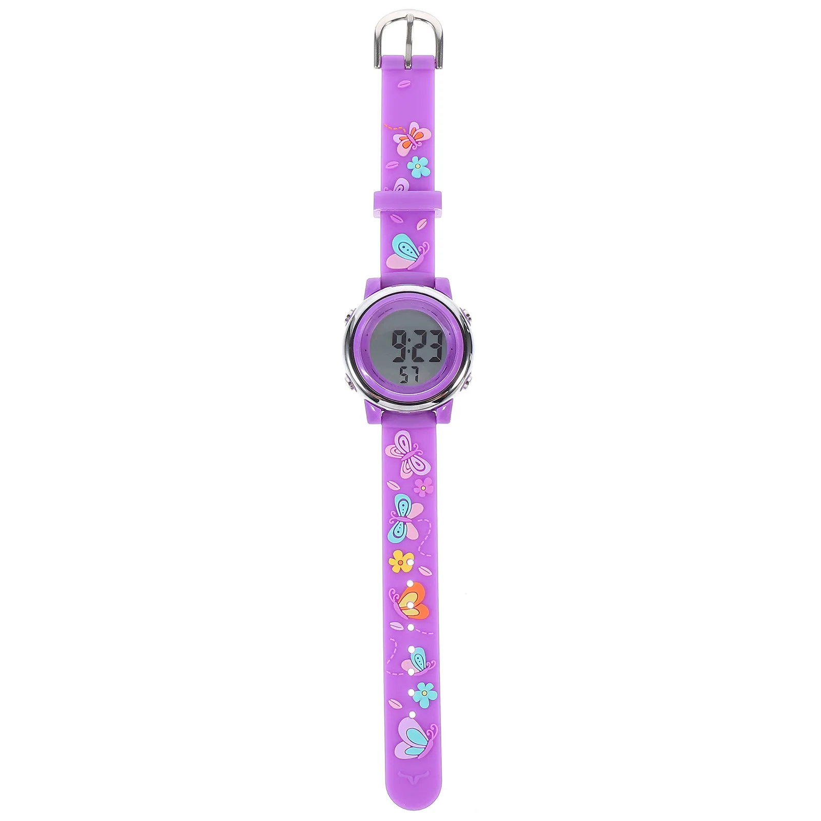 Watch Waterproof Purple LED Butterflies Durable Wristwatch for Timekeeping Student Gift Students Watch