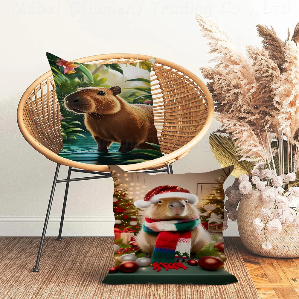 

C-Capybara Stitch Lucky Dragon Pillow Cover Sofa Cushion Cover Home Room Decoration Children Gift