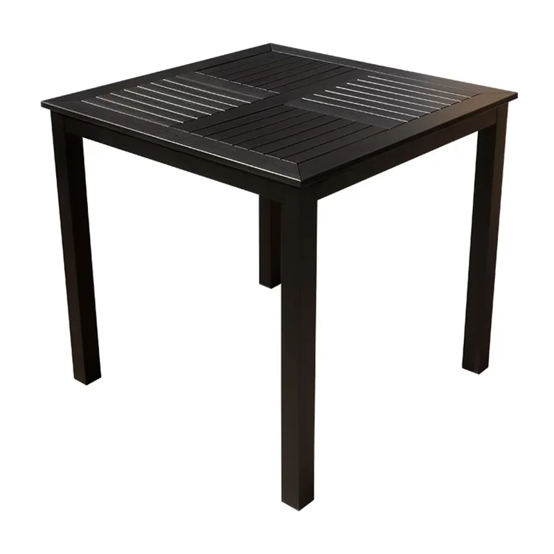 Outdoor Wood-plasti Table Balcony Garden Dining 80cm Square Table Wooden Asian Table Small Apartment Furniture Household Table