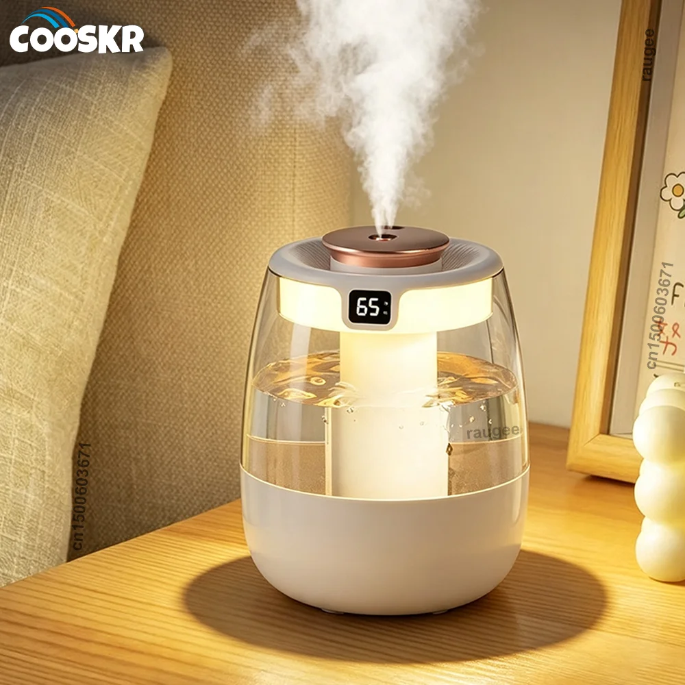 Humidificateur d'air grande capacité pour la maison, la chambre, le bureau, double buse, brumisateur silencieux, humidificateur d'air USB avec veilleuse