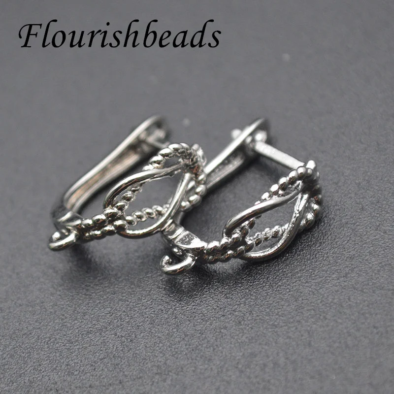 New Design Rhodium Color Hollow Out Earring Hooks jewelry findings parts 30pcs/lot