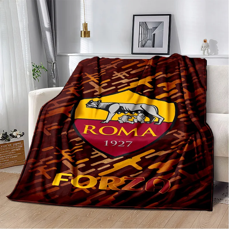 3D printed football club 1927A S.r-Roma logo blanket soft and warm Blanket Fleece Wearable Unique Throw Blanket