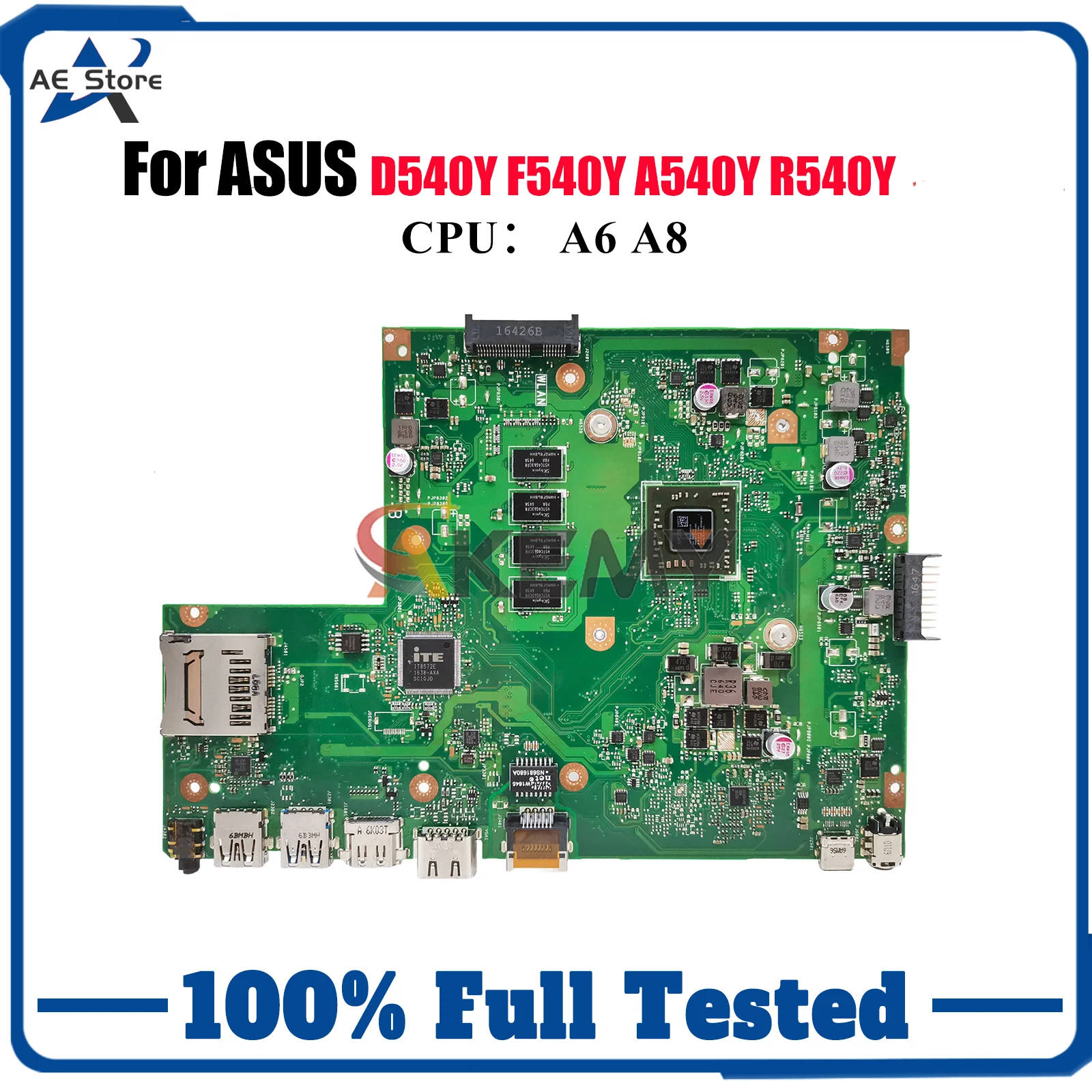 

X540YA Материнская плата для ноутбука ASUS VivoBook X540Y D540Y F540Y A540Y R540Y X540YA Материнская плата для ноутбука с процессором A6 A8 100% тест ОК