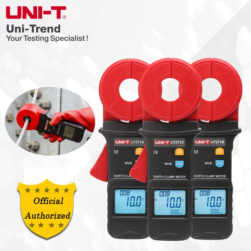 UNI-T UT271A UT271B UT271C Clamp Earth Resistance Tester0.010~1000Ω  ; 500-group data storage / Clamp jaw Φ32mm