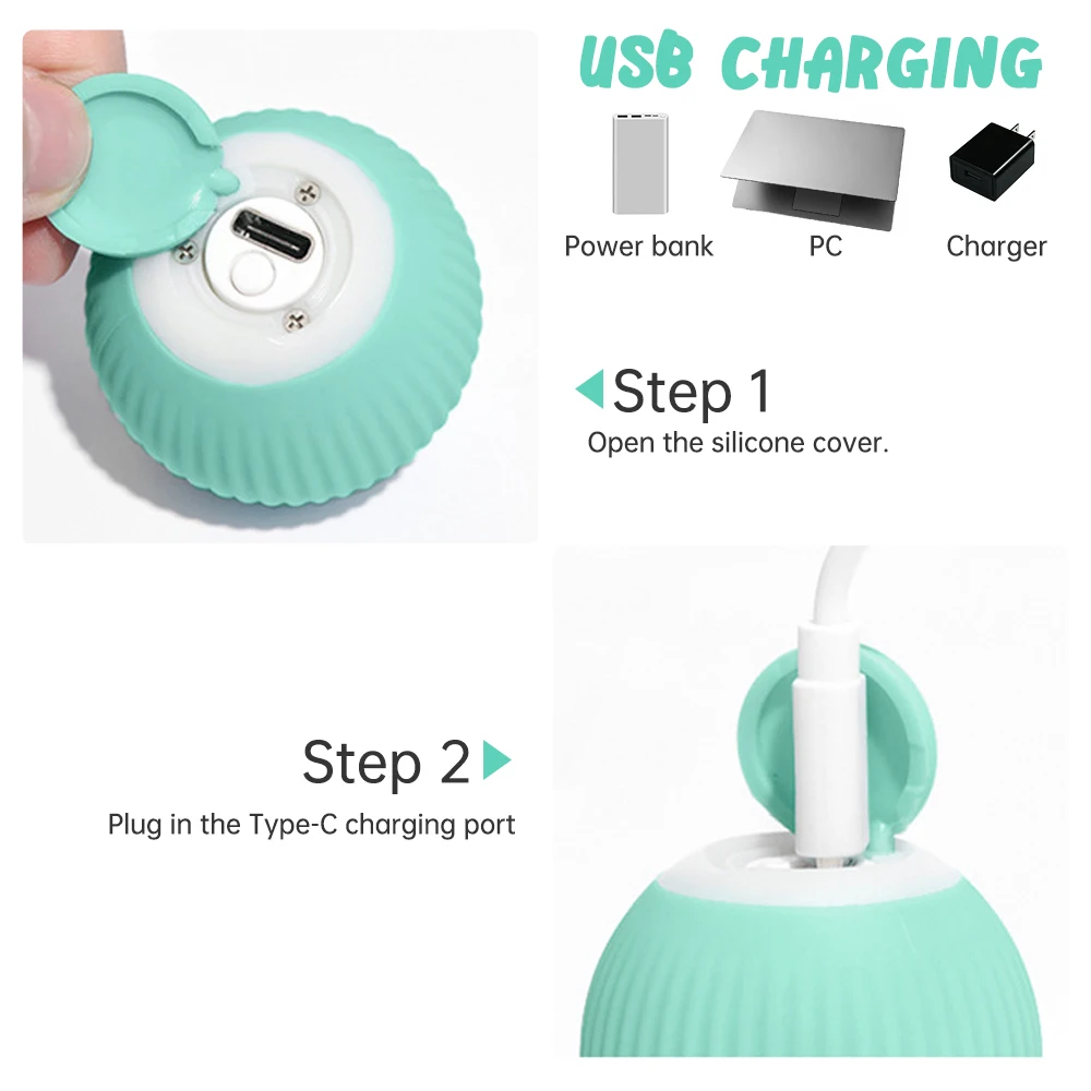Electric Cat Ball Toys Automatic Rolling Smart Cat Toys Interactive Cats Training Self-moving Kitten Toys Indoor Playing Game