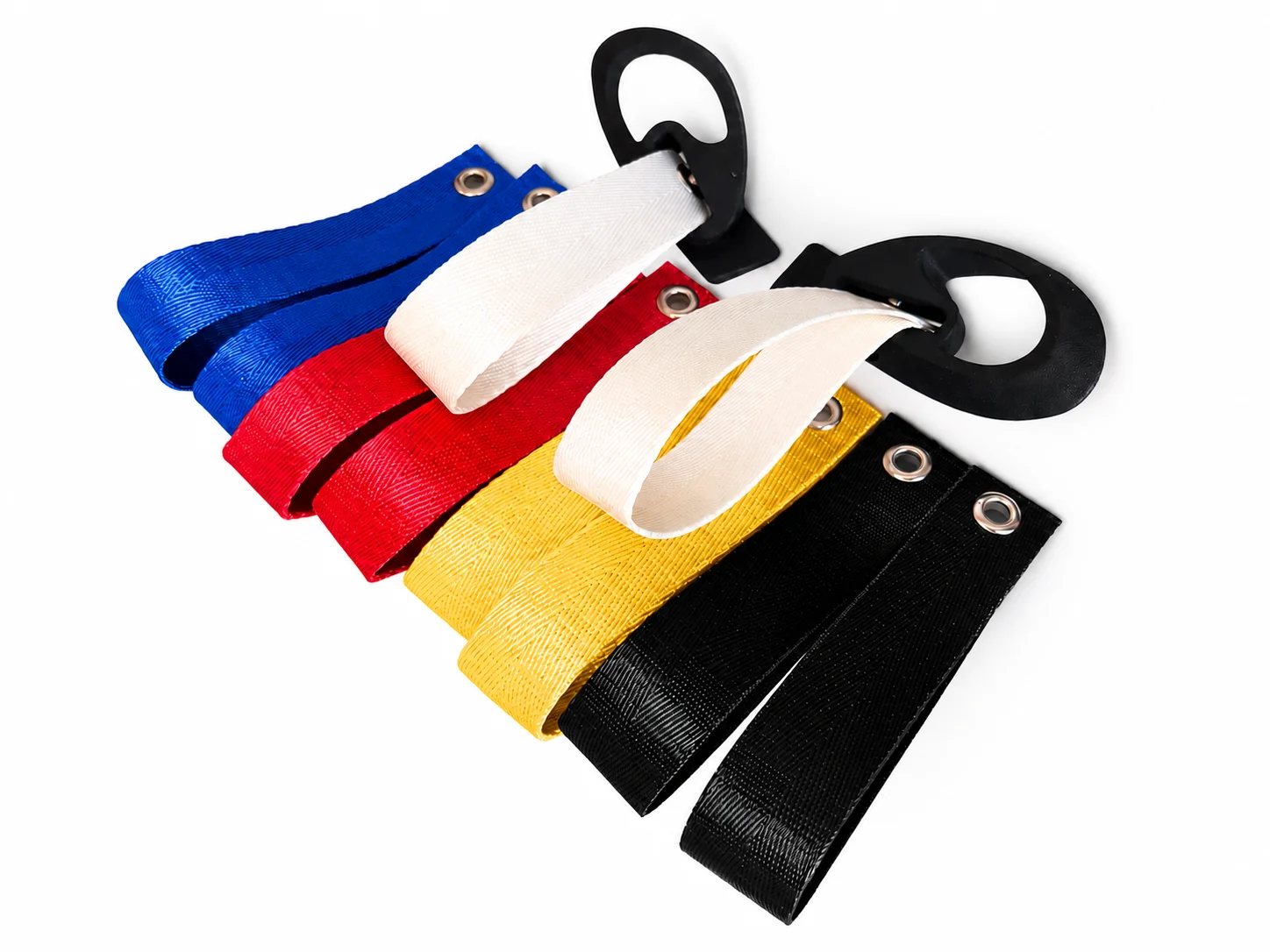 GT3RS-Style Interior Pull Strap Handle for Porsche 996 911 – Complete set of 5 straps in RED,YELLOW,BLACK,WHITE,and BLUE.