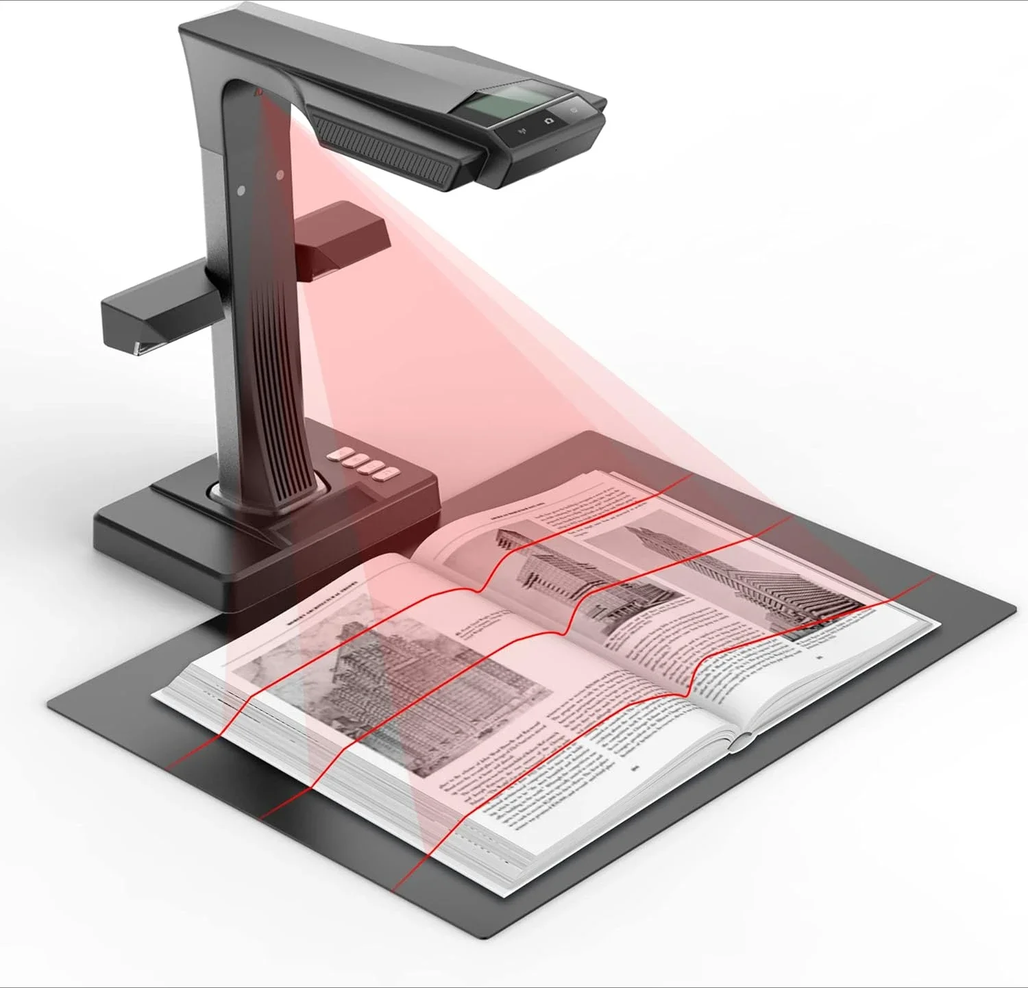 ET24 Pro Professional Book Scanner, 24MP Document Camera, 3rd Gen Auto-Flatten & Deskew Tech, A3 Document Scanner, 180+ Lan